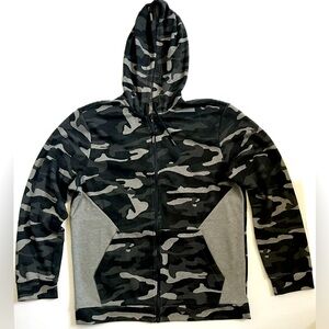 I-D Ideology black/gray camouflage Men’s SIZE: MEDIUM ZIP-UP HOODIE